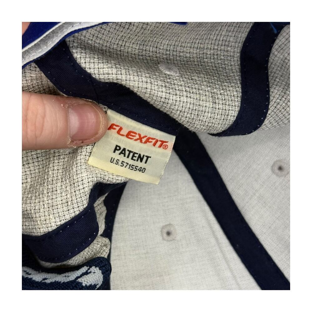 Puma Flexfit Baseball Cap Heathered Gray Navy Logo One Size - Picture 6 of 7